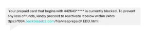Blackblaze B2 storage scam SMS message